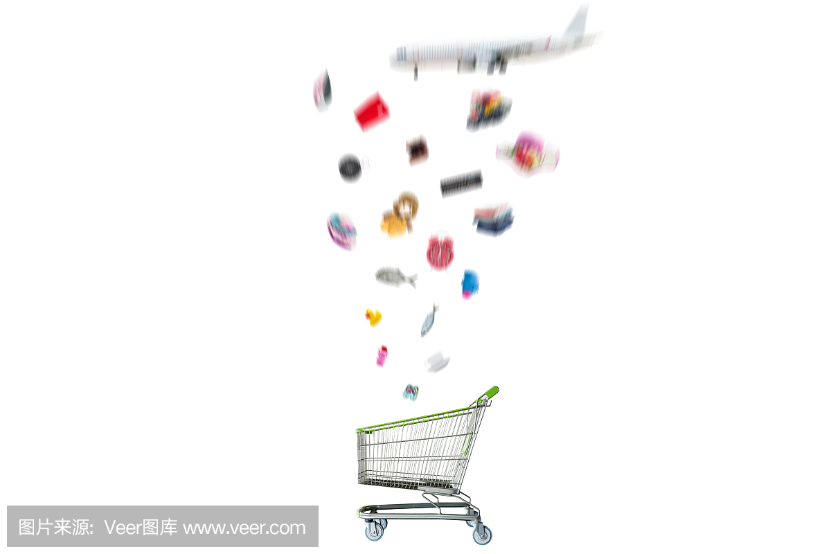 网上购物车概念。